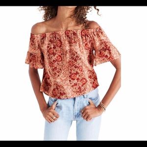 Madewell off the shoulder floral top